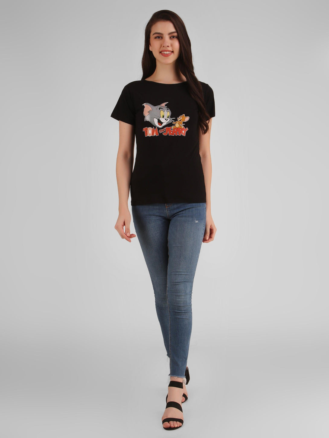 Women Black Tom & Jerry Top - NOZ2TOZ - Indiakreations