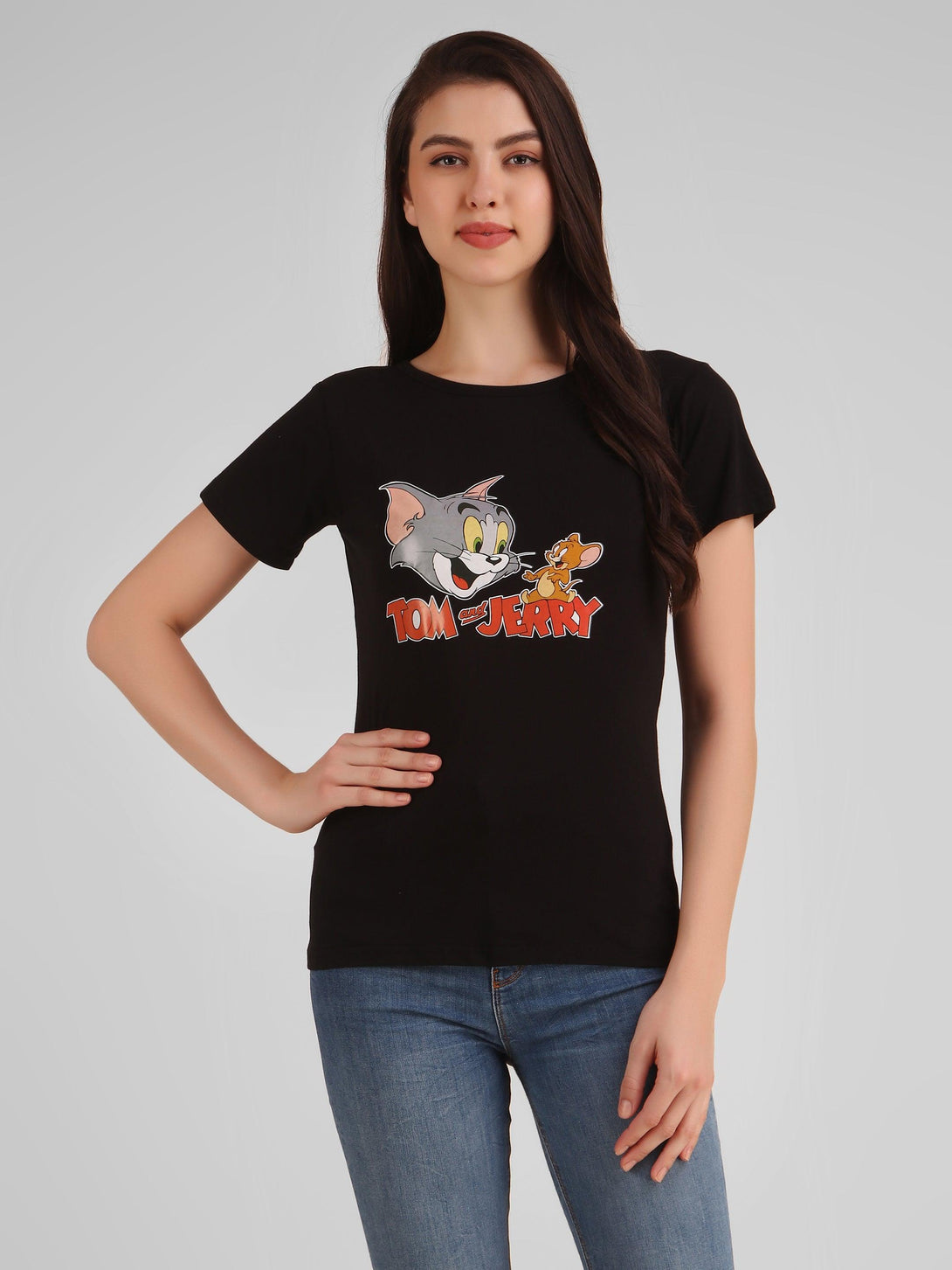 Women Black Tom & Jerry Top - NOZ2TOZ - Indiakreations