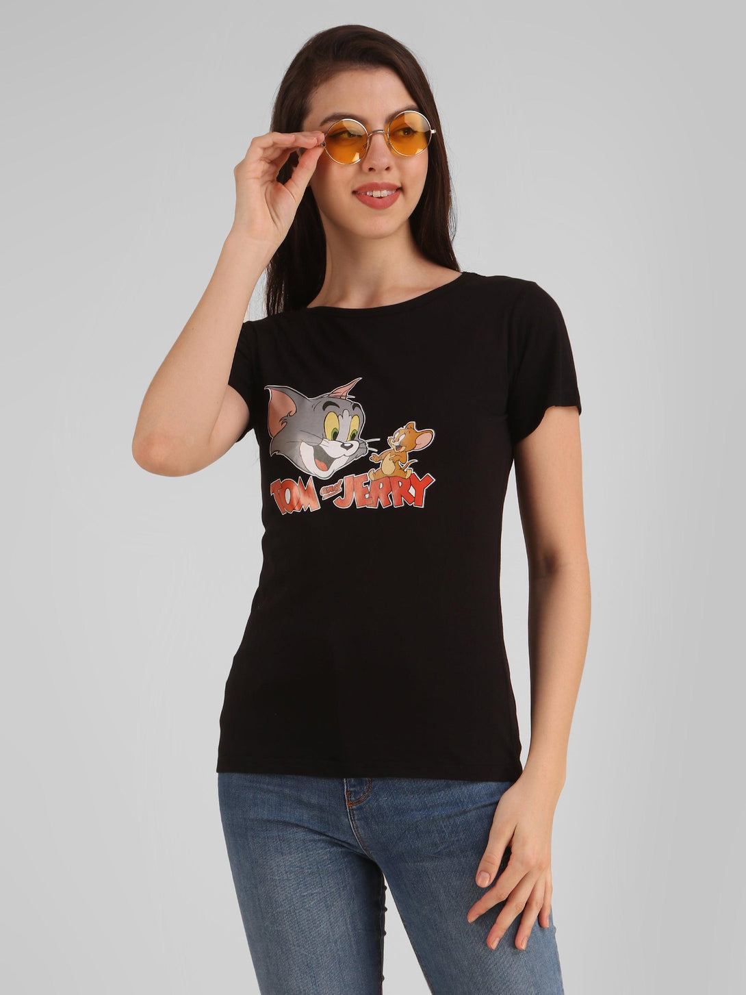 Women Black Tom & Jerry Top - NOZ2TOZ - Indiakreations