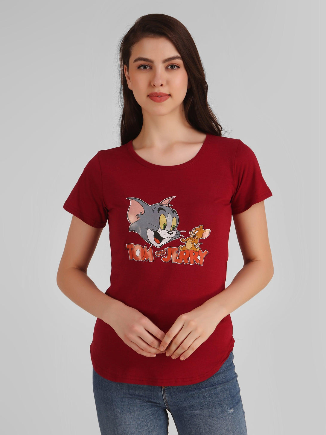 Women Maroon Tom & Jerry Top - NOZ2TOZ - Indiakreations