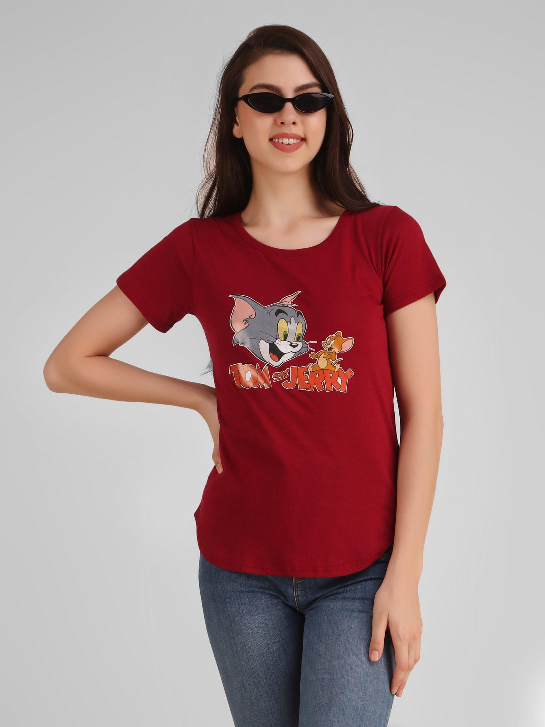 Women Maroon Tom & Jerry Top - NOZ2TOZ - Indiakreations