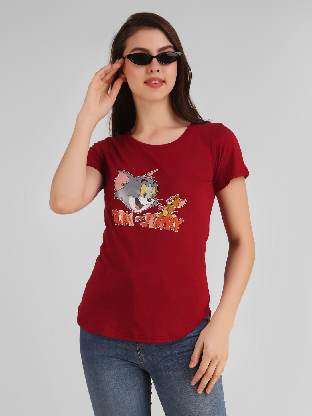 Women Maroon Tom & Jerry Top - NOZ2TOZ - Indiakreations