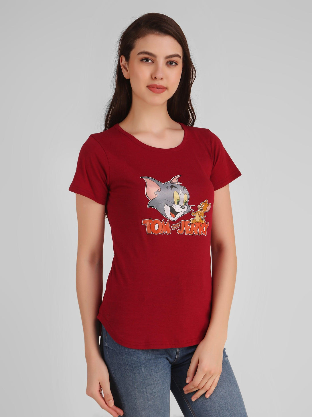 Women Maroon Tom & Jerry Top - NOZ2TOZ - Indiakreations