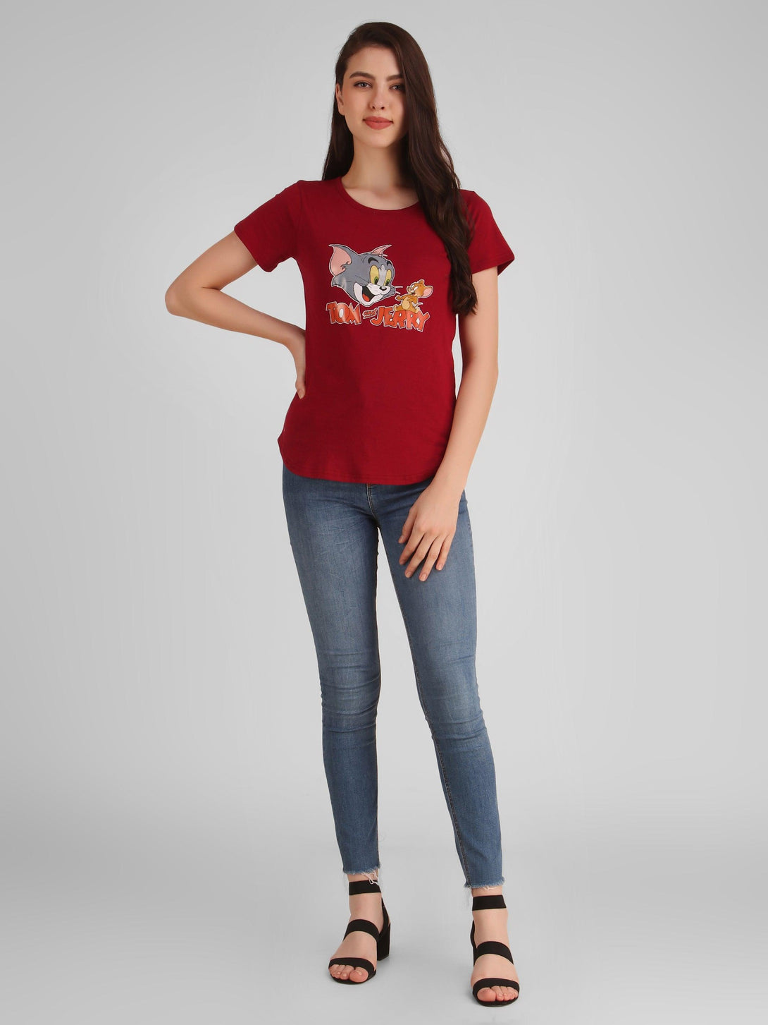 Women Maroon Tom & Jerry Top - NOZ2TOZ - Indiakreations