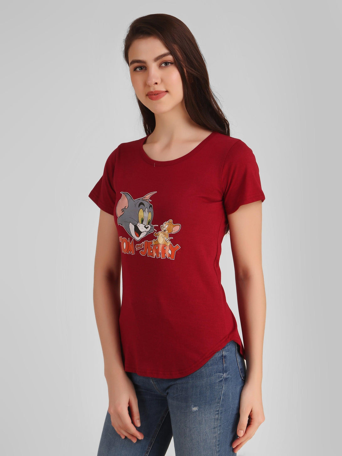 Women Maroon Tom & Jerry Top - NOZ2TOZ - Indiakreations