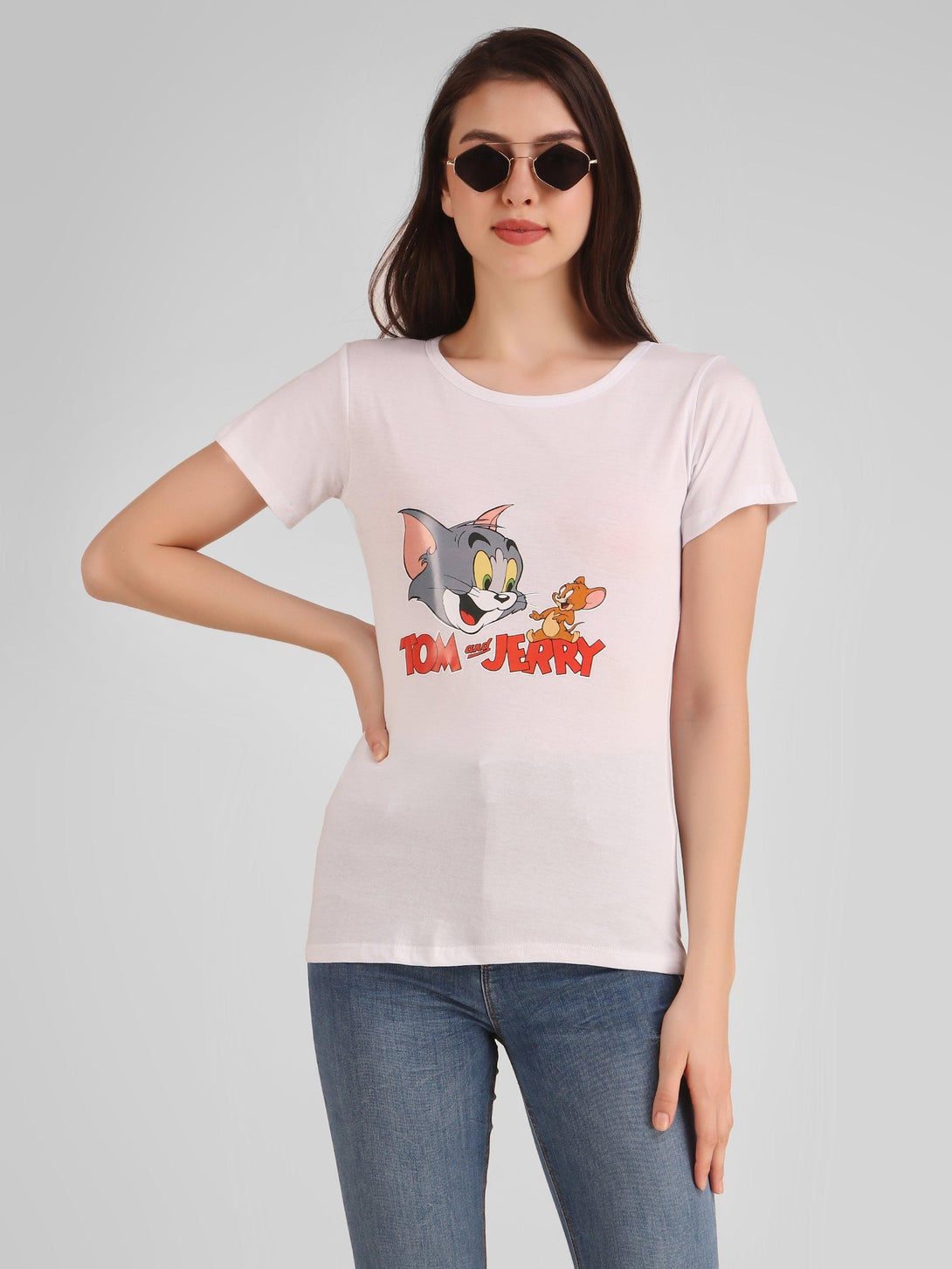 Women White Tom & Jerry Top - NOZ2TOZ - Indiakreations