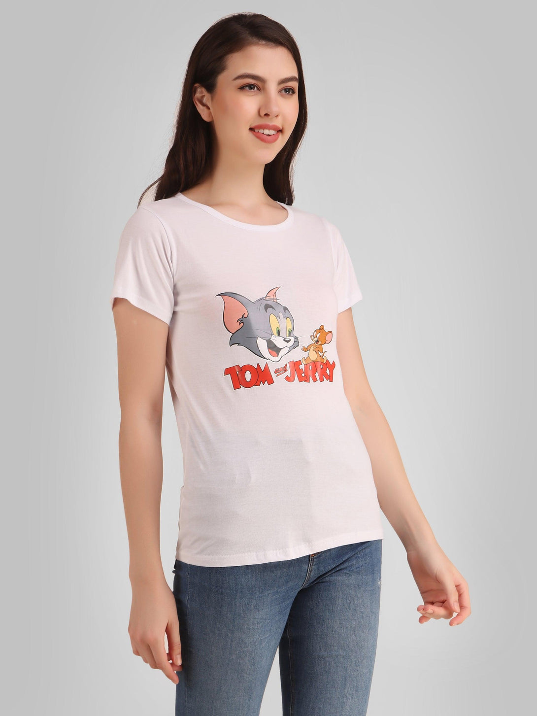 Women White Tom & Jerry Top - NOZ2TOZ - Indiakreations