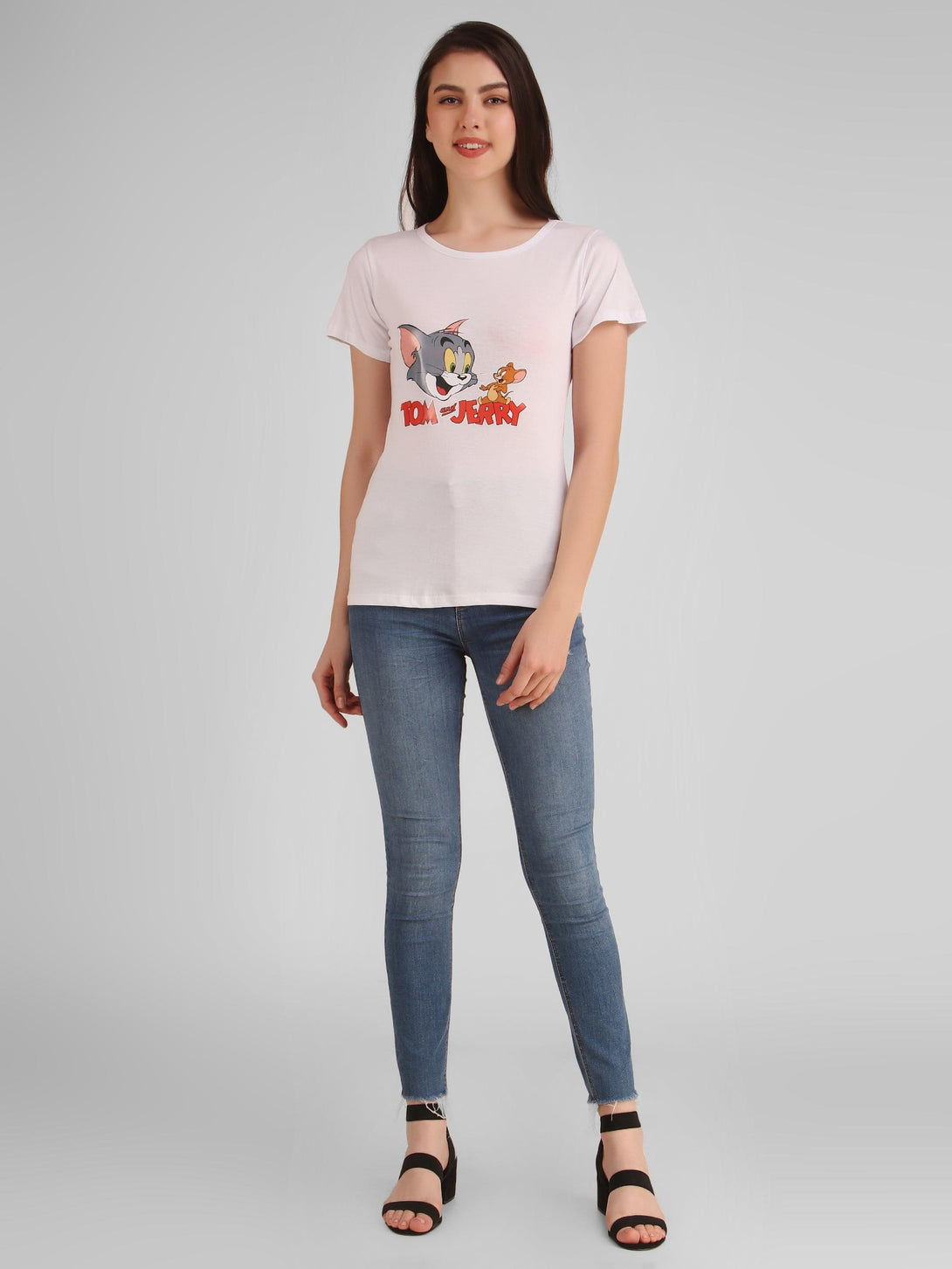 Women White Tom & Jerry Top - NOZ2TOZ - Indiakreations