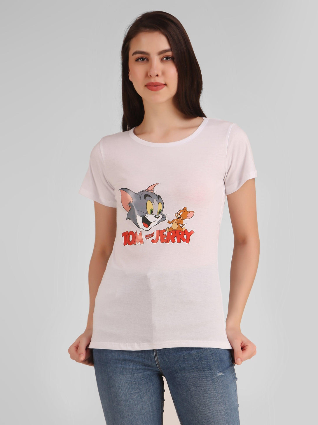 Women White Tom & Jerry Top - NOZ2TOZ - Indiakreations