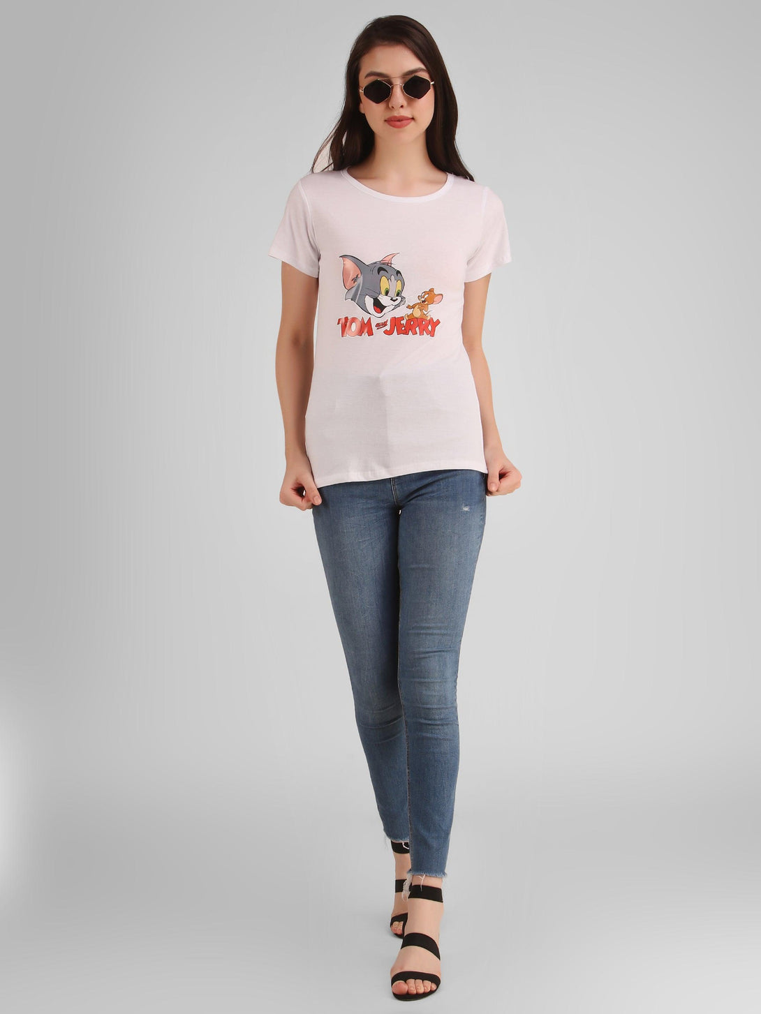 Women White Tom & Jerry Top - NOZ2TOZ - Indiakreations