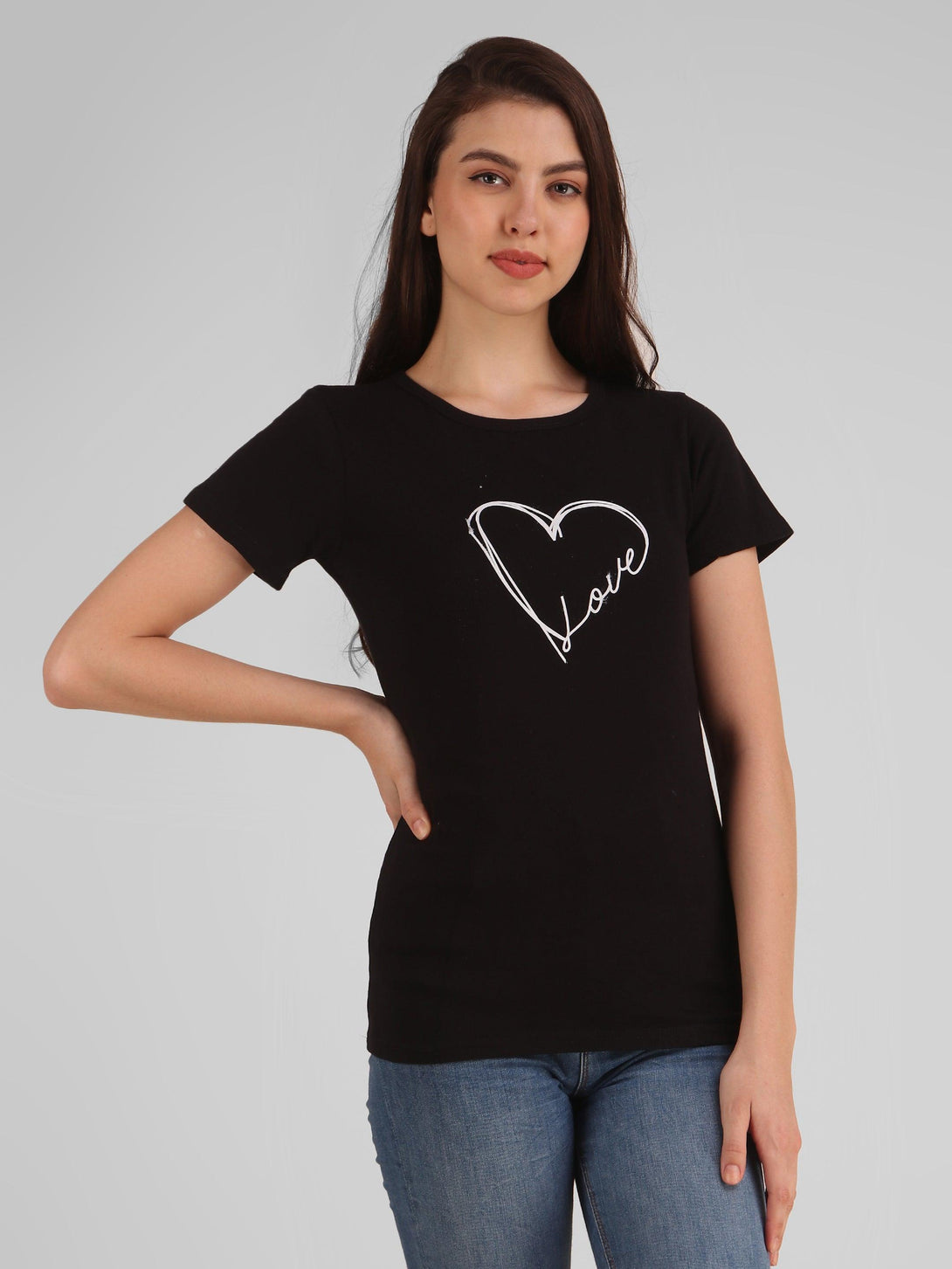 Women Black Love Top - NOZ2TOZ - Indiakreations