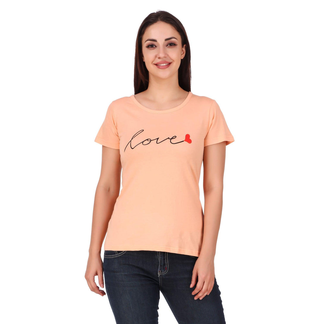 Women Peach Love Top - NOZ2TOZ - Indiakreations