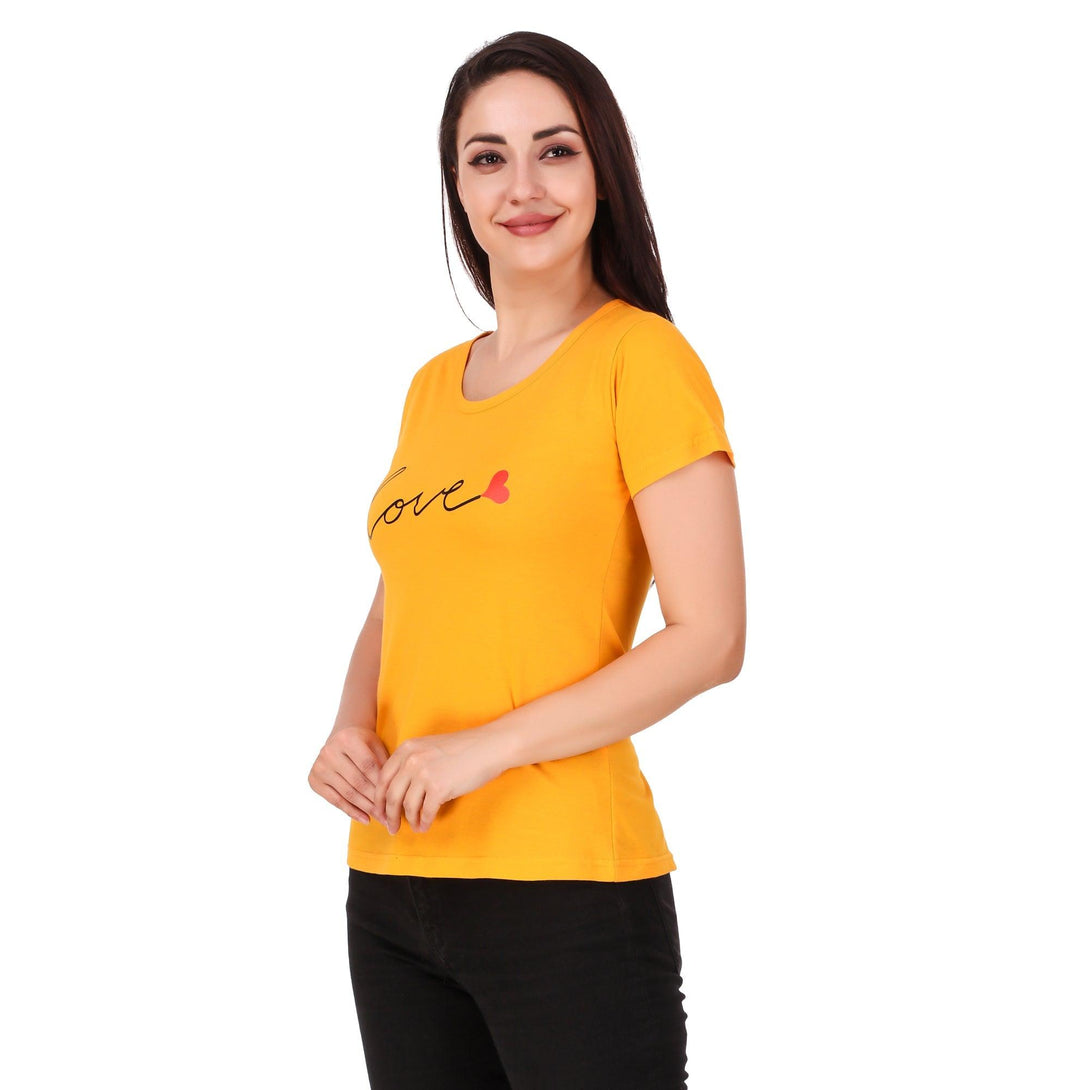 Women Yellow Love Top - NOZ2TOZ - Indiakreations