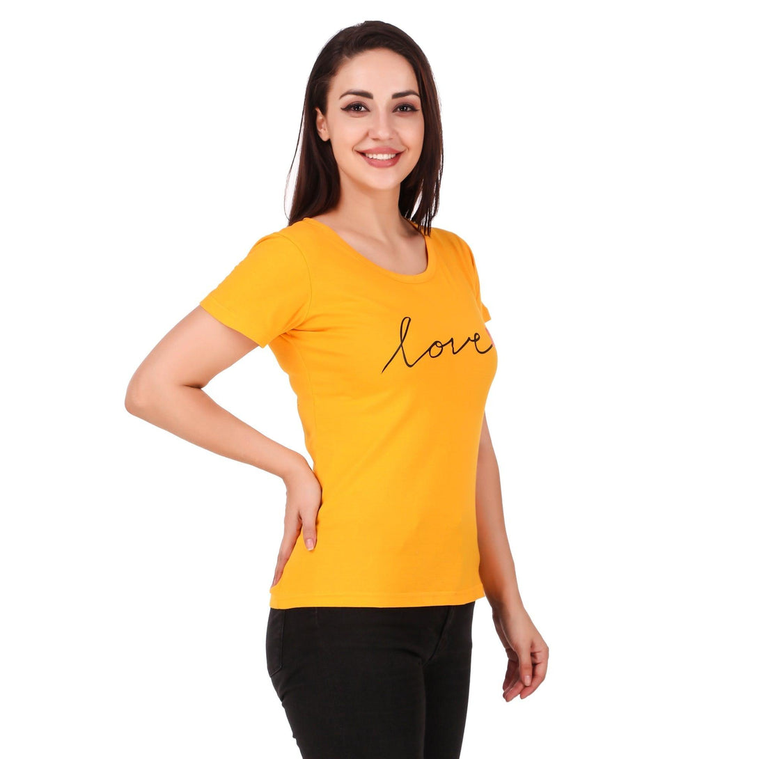 Women Yellow Love Top - NOZ2TOZ - Indiakreations