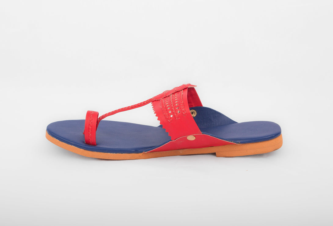 Women's Navy Blue & Red - The Shoe Tales - Indiakreations