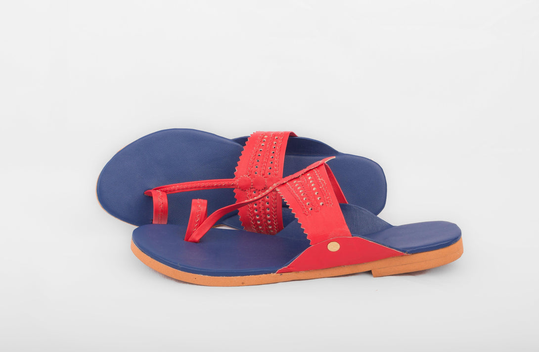 Women's Navy Blue & Red - The Shoe Tales - Indiakreations