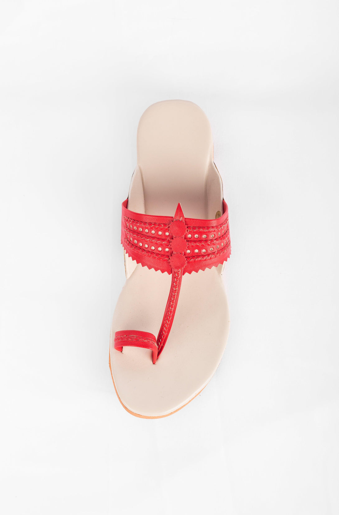 Women's Beige & Red - The Shoe Tales - Indiakreations