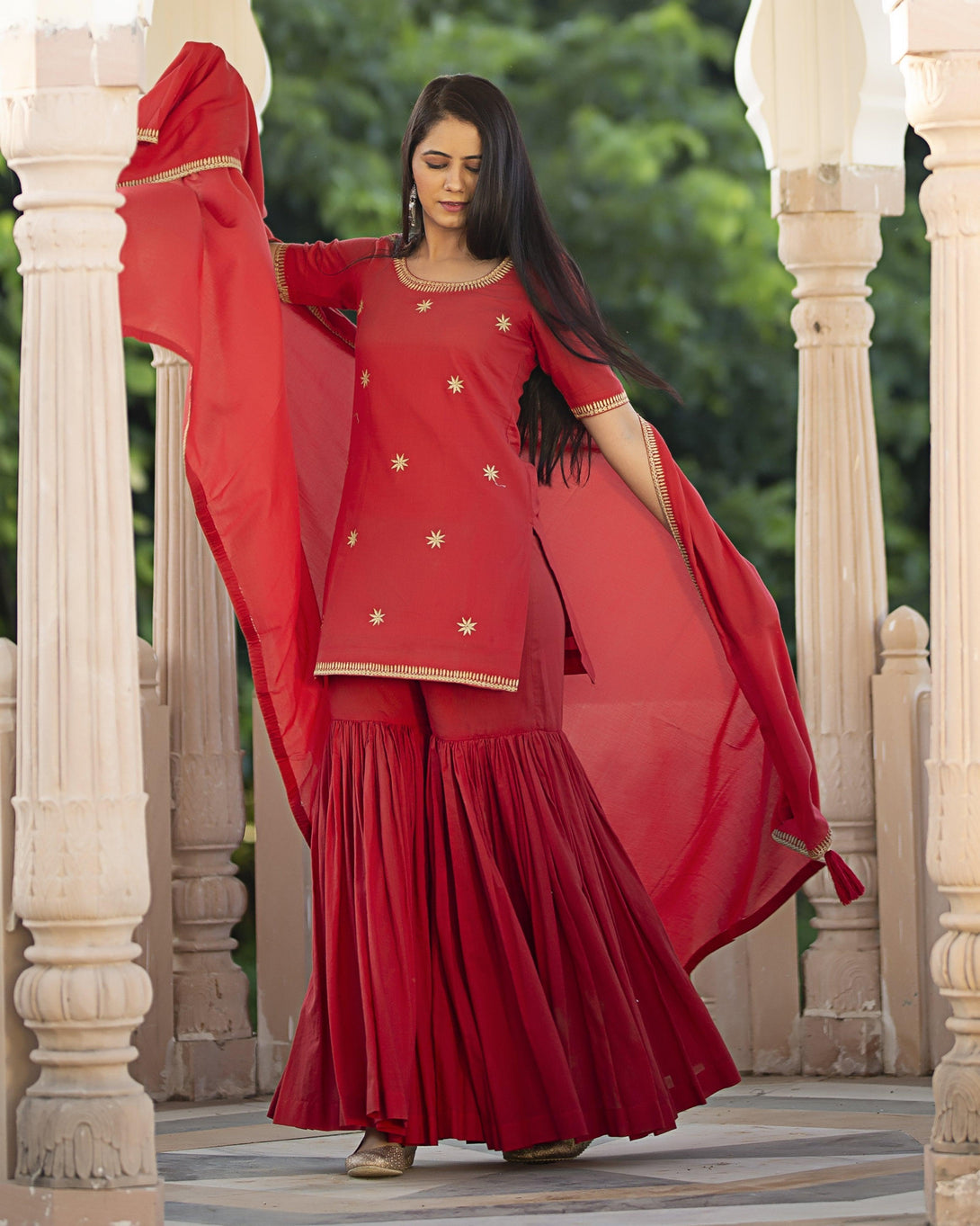 Women's Champa Sharara Set - Baisacrafts - Indiakreations