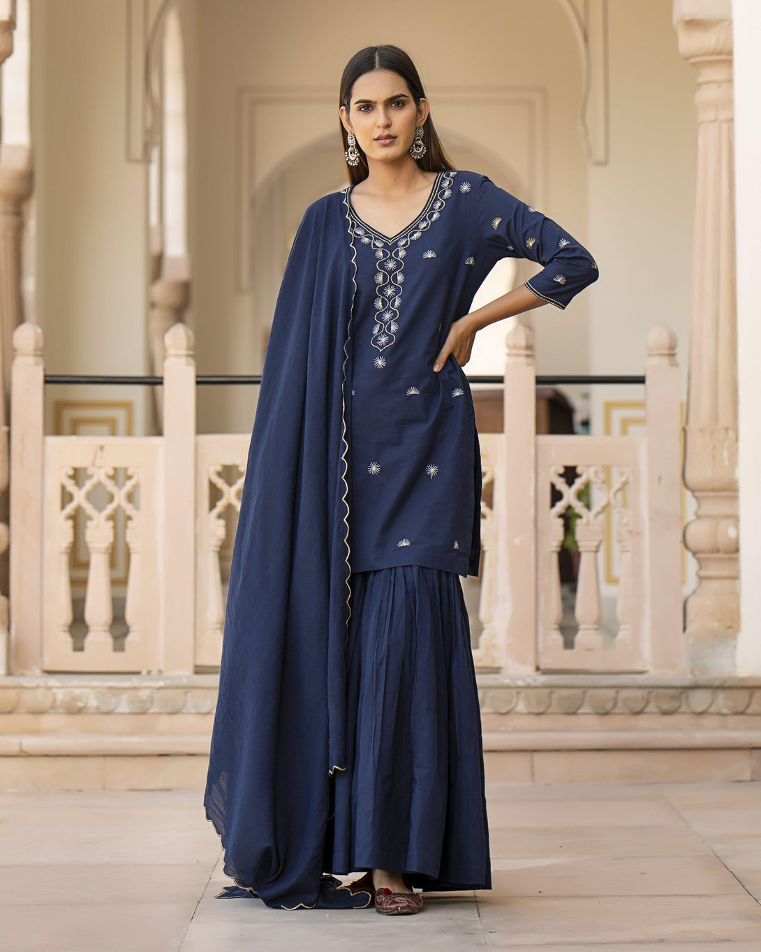 Women's Neepa Sharara Set - Baisacrafts - Indiakreations