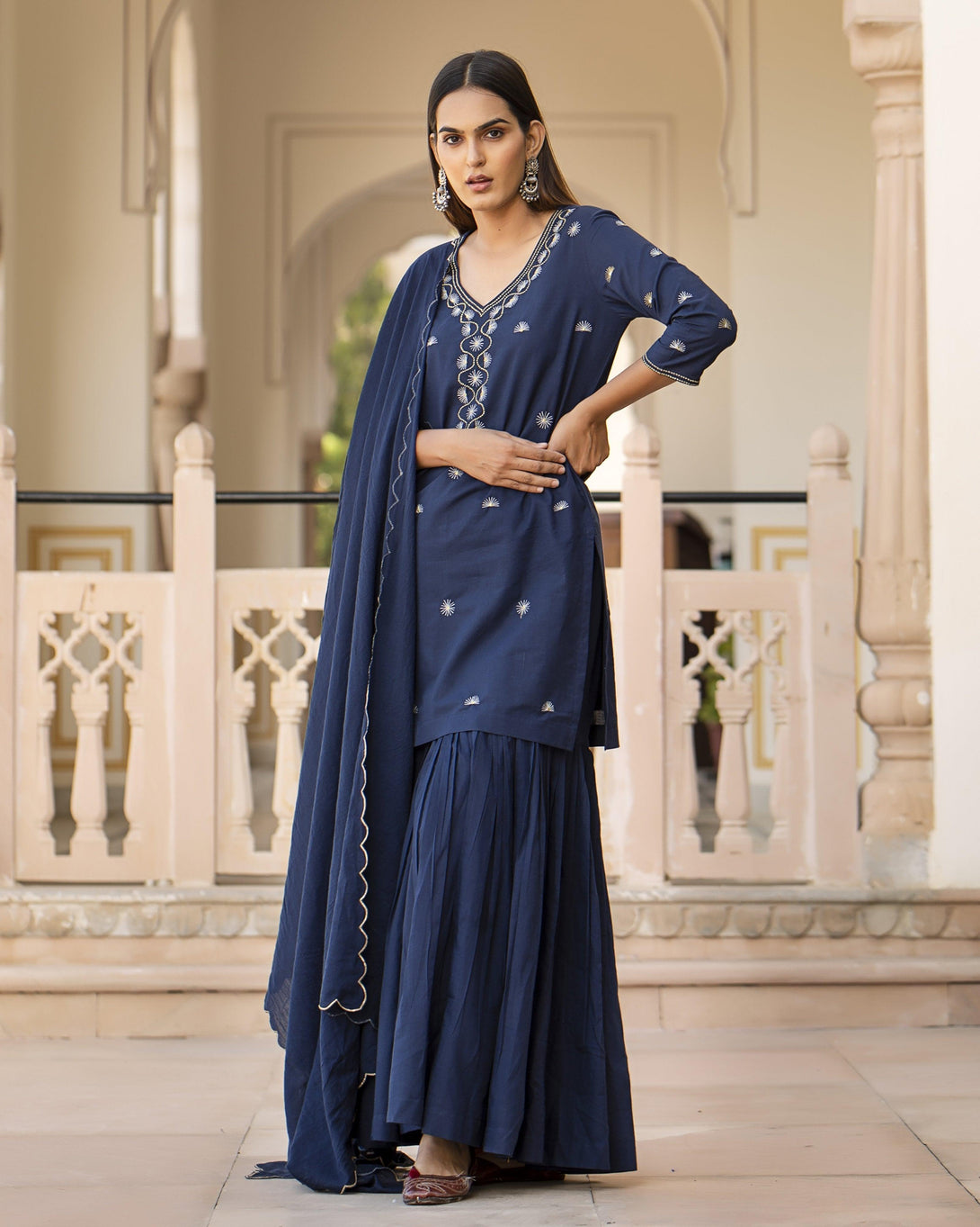 Women's Neepa Sharara Set - Baisacrafts - Indiakreations