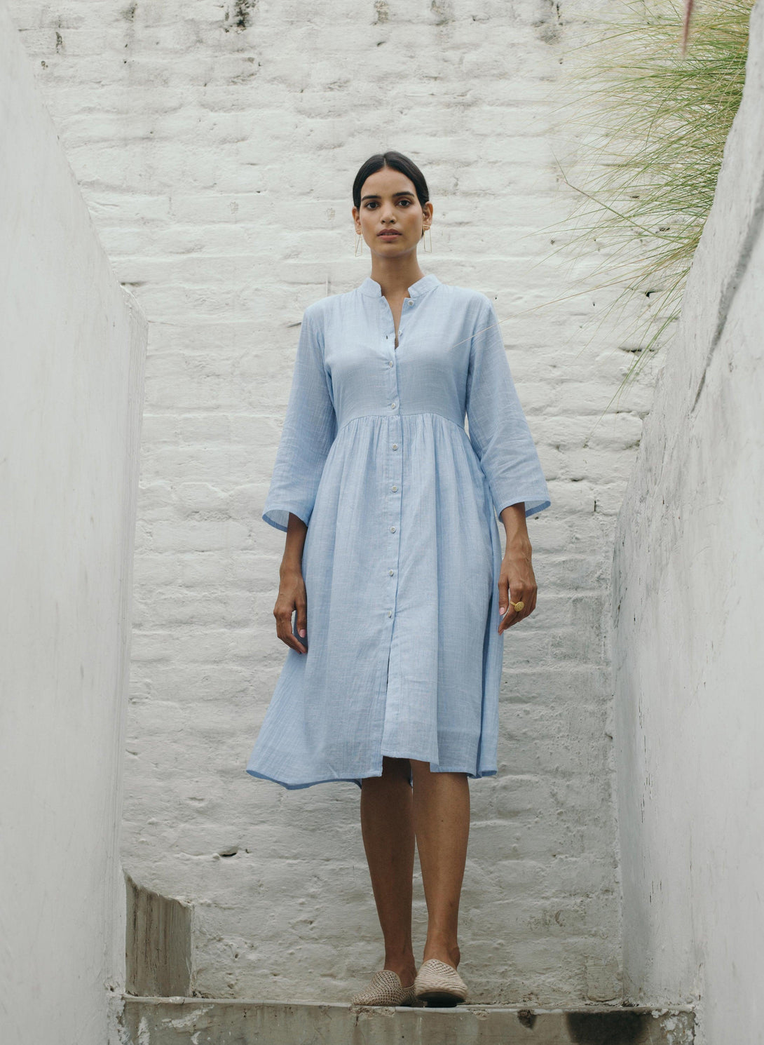 Women's Ambrosia Pleated Shirtdress - The Burnt Soul - Indiakreations