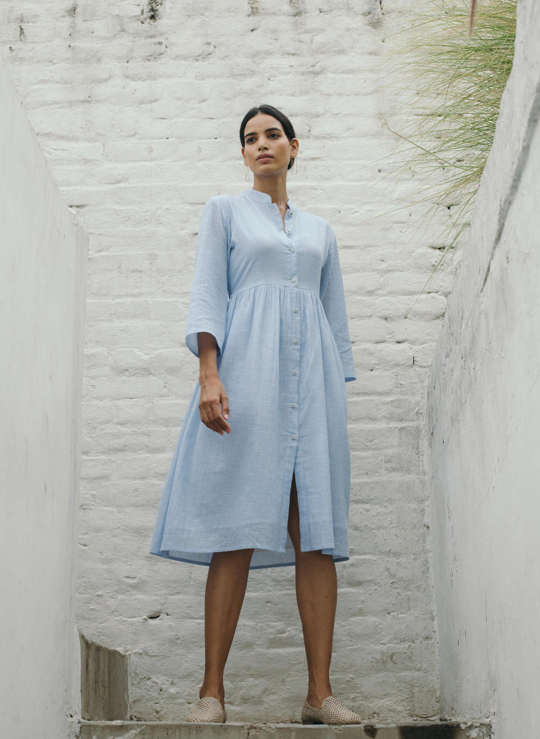 Women's Ambrosia Pleated Shirtdress - The Burnt Soul - Indiakreations