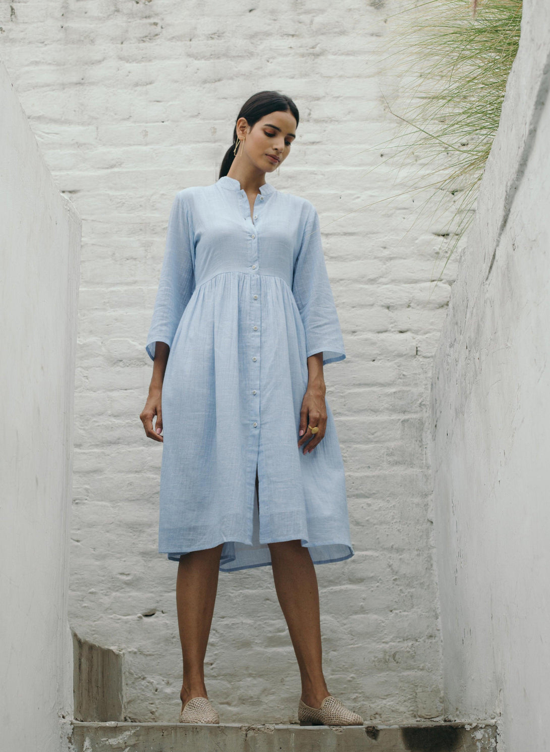 Women's Ambrosia Pleated Shirtdress - The Burnt Soul - Indiakreations