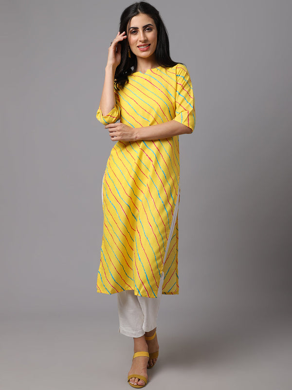 Women's Yellow  Color  Printed Kurta - AILISH