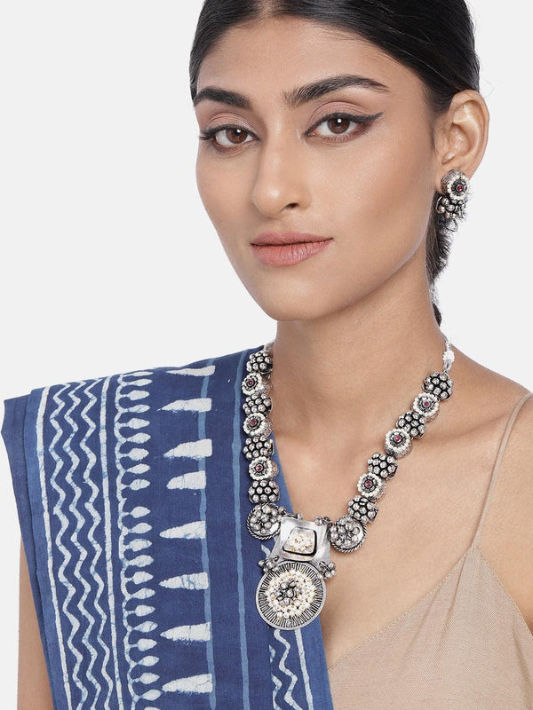 ' SHACHI ' Oxidised Necklace Set - Indiakreations