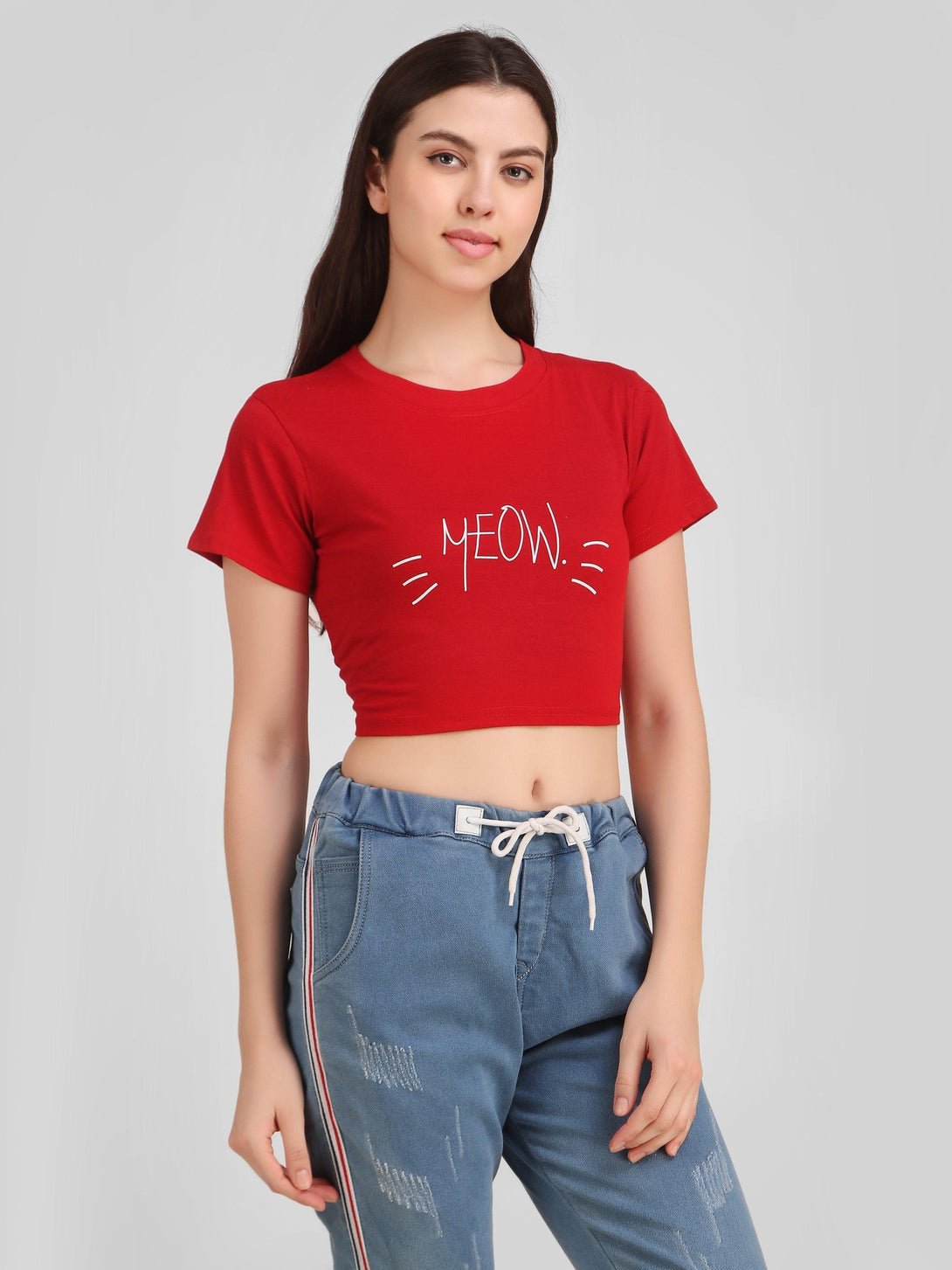 Women Red Crop Top - NOZ2TOZ - Indiakreations