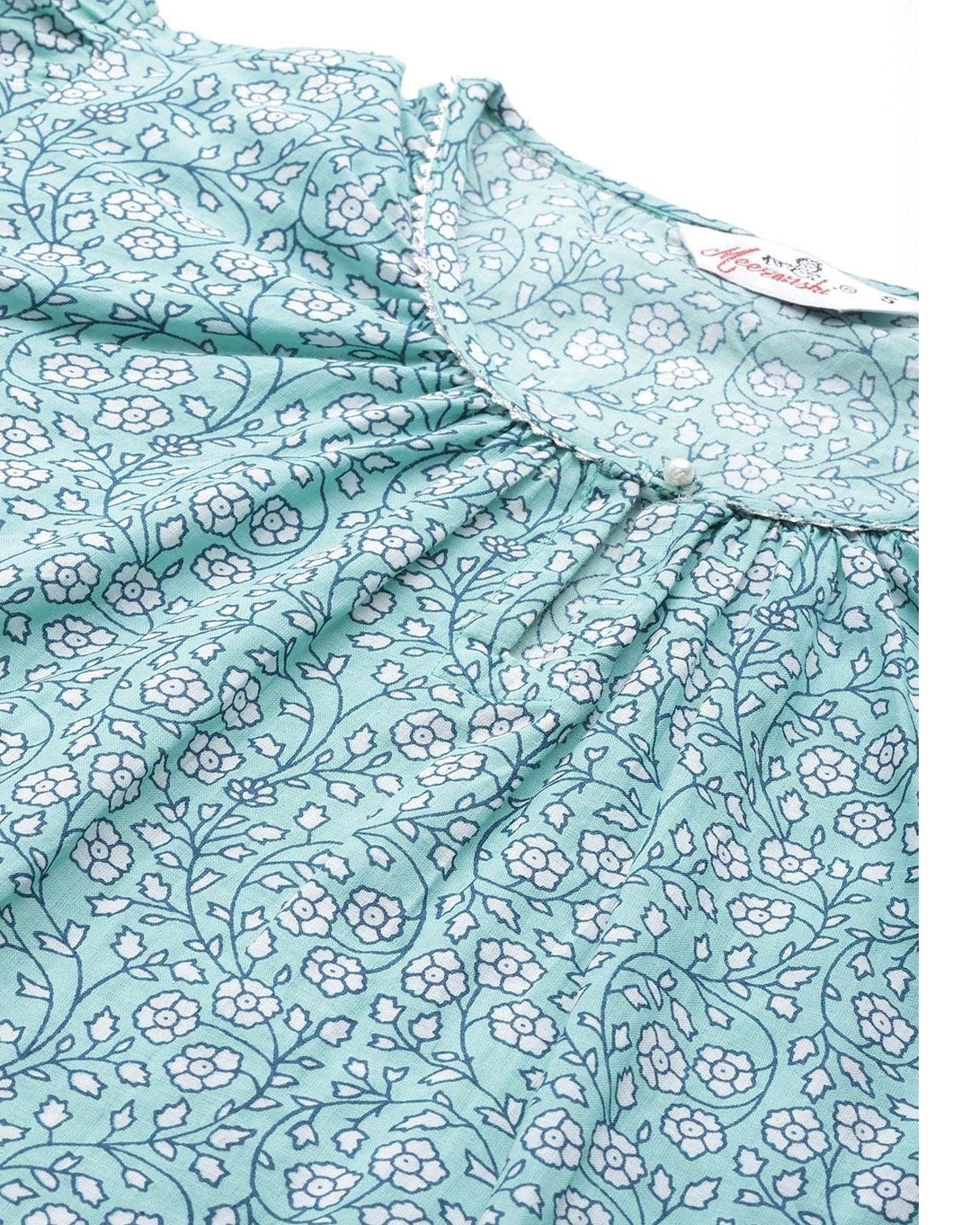 Women's Printed Sea Green Night suit - Meeranshi - Indiakreations