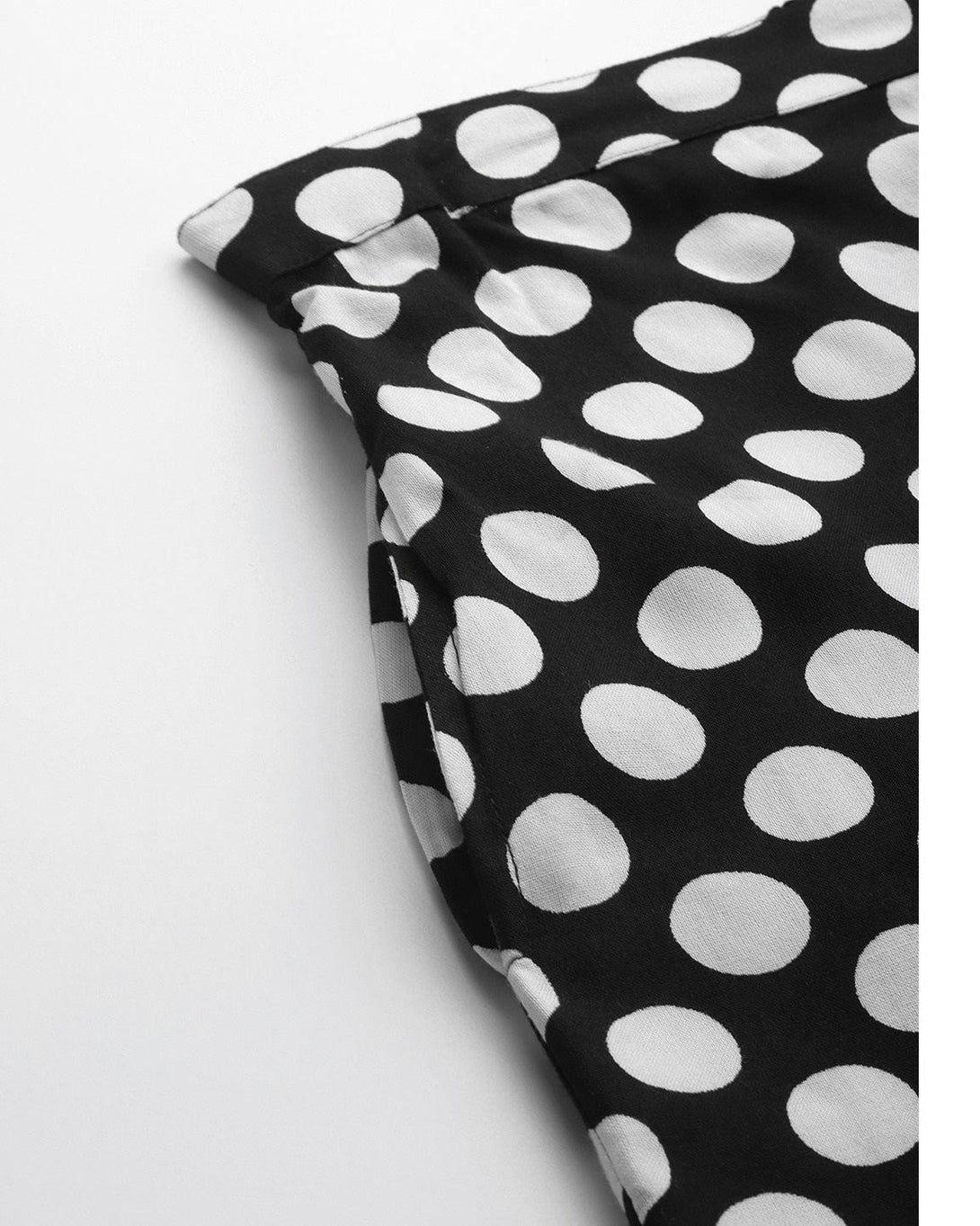 Women's Black and white polka dot Printed Night suit - Meeranshi - Indiakreations