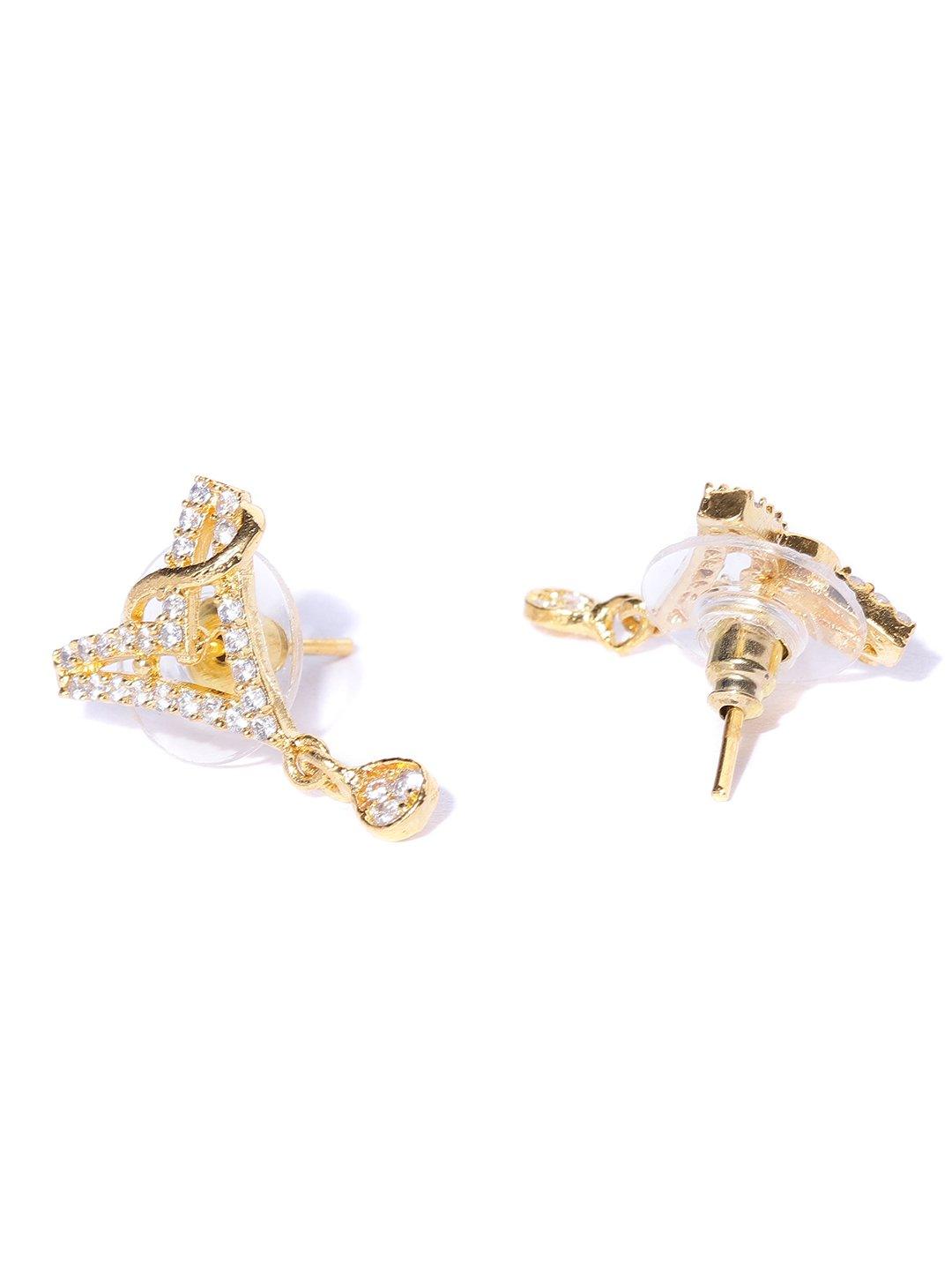 Women's American Diamond Mangalsutra Set With Earrings - Priyaasi - Indiakreations