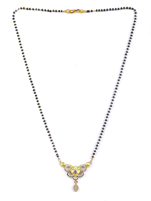 Women's Set Of 2 American Diamond Gold Plated Mangalsutra - Priyaasi