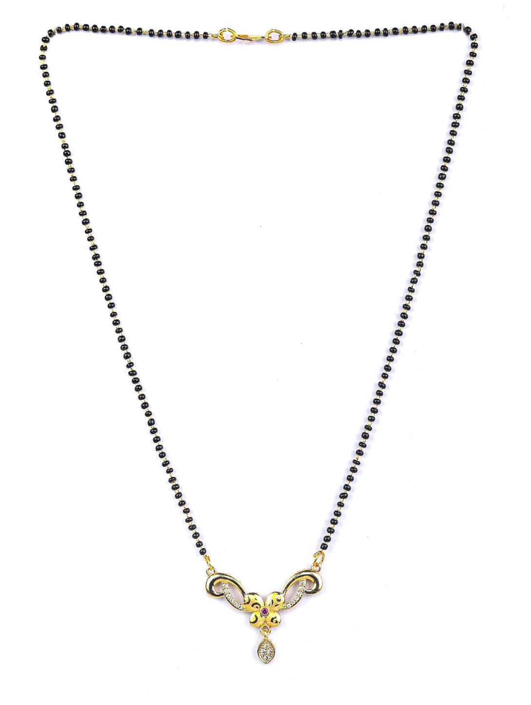 Women's Set Of 2 American Diamond Gold Plated Mangalsutra - Priyaasi - Indiakreations