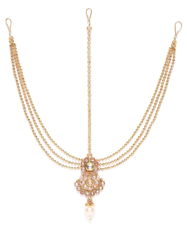 Women's Exclusive Gold Plated Maathapatti with Gold Bead Chain For Women And Girls - Priyaasi - Indiakreations