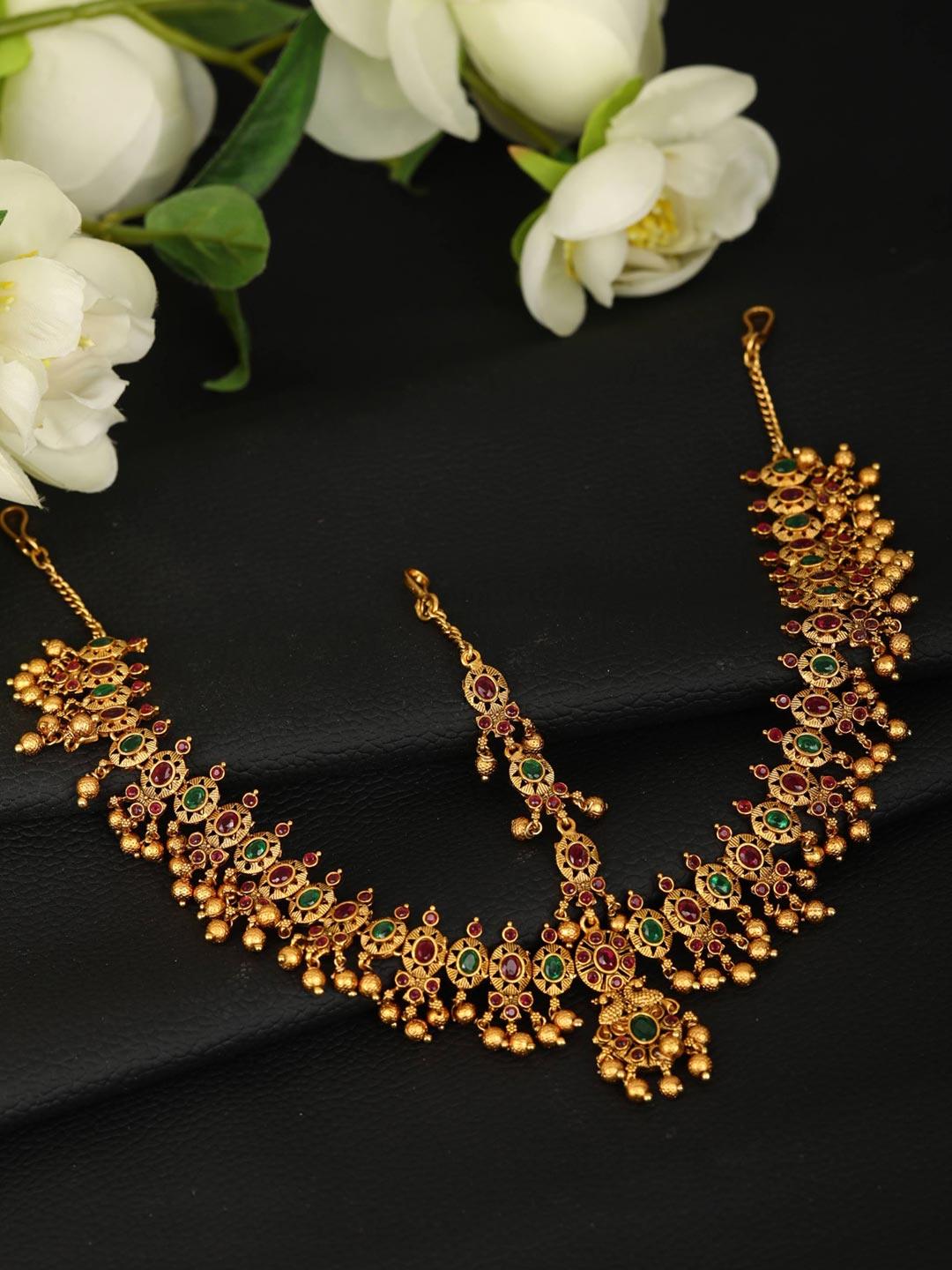 Women's Beads Stones Gold Plated Matha Pathi - Priyaasi - Indiakreations