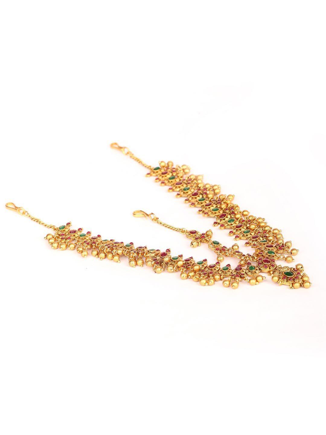 Women's Beads Stones Gold Plated Matha Pathi - Priyaasi - Indiakreations