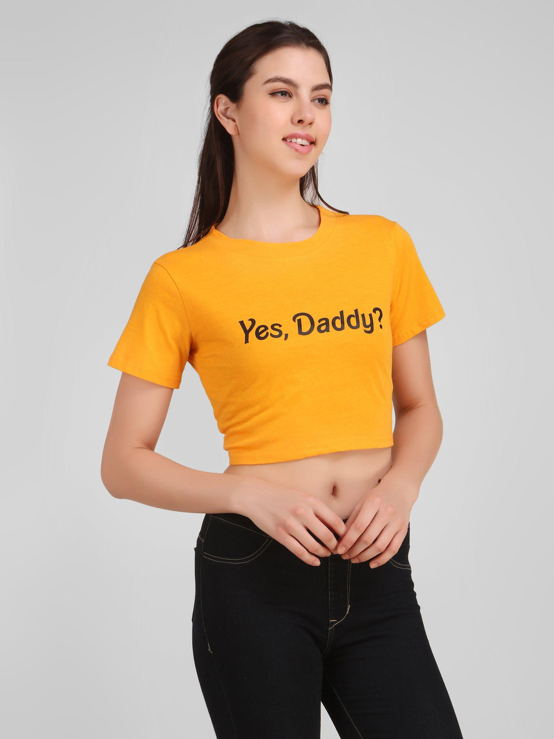 Women Mustard Crop Top - NOZ2TOZ - Indiakreations