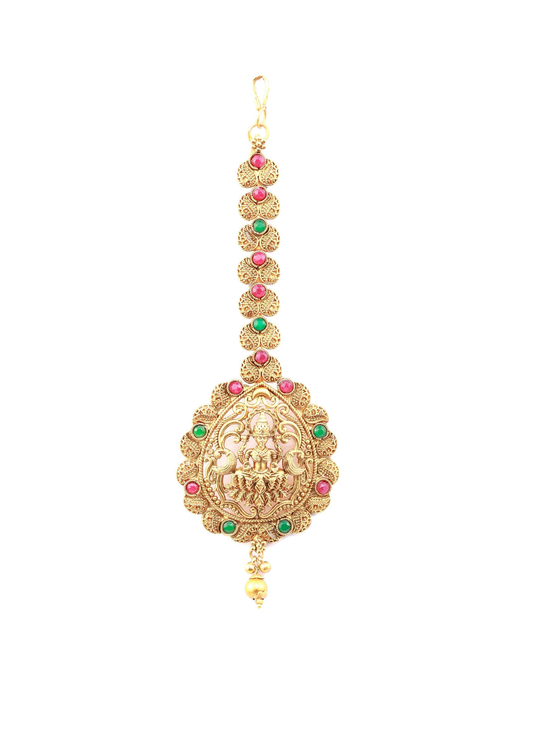 Women's Traditional Laxmi Gold Plated Maang Tikka - Priyaasi - Indiakreations