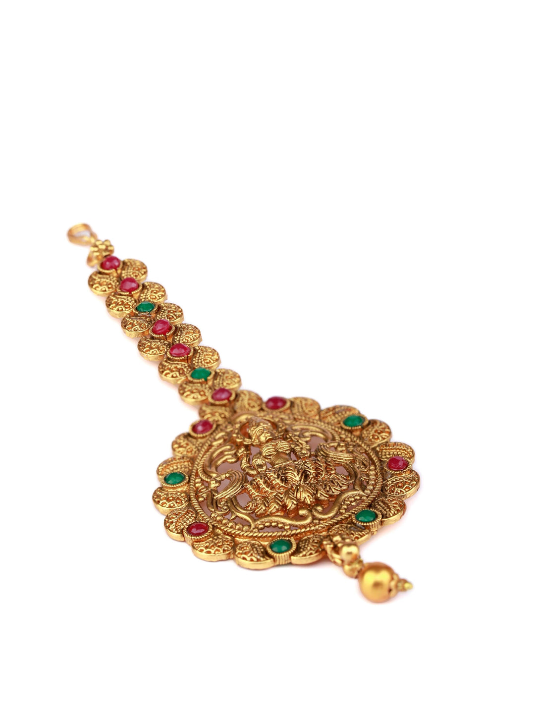 Women's Traditional Laxmi Gold Plated Maang Tikka - Priyaasi - Indiakreations