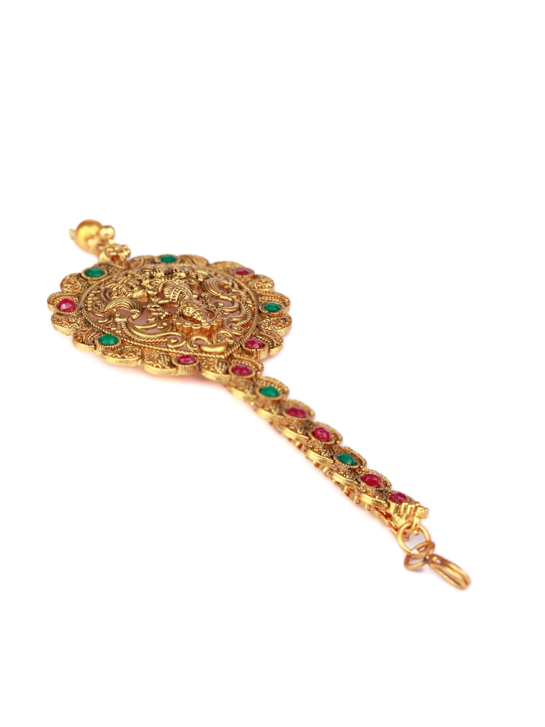 Women's Traditional Laxmi Gold Plated Maang Tikka - Priyaasi - Indiakreations