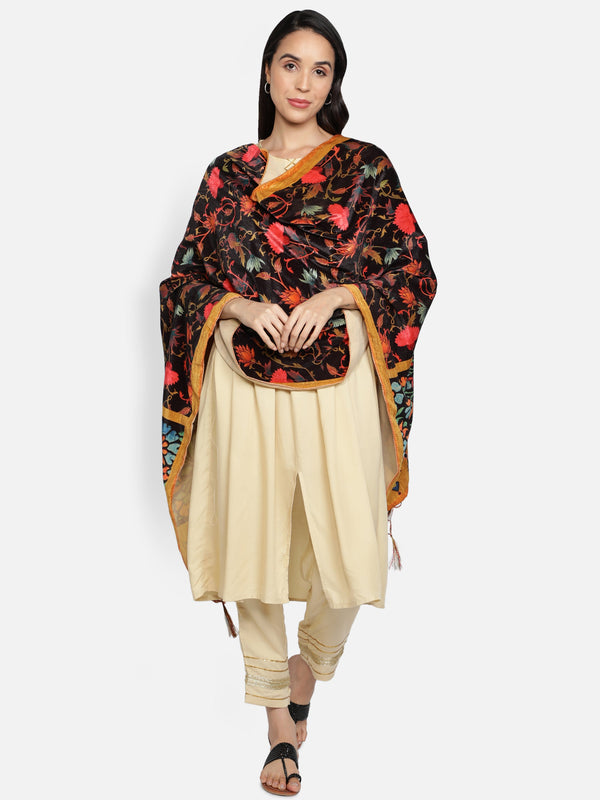 Women's Multicolored Polyster Velvet  Digital Printed Dupatta - VAABA