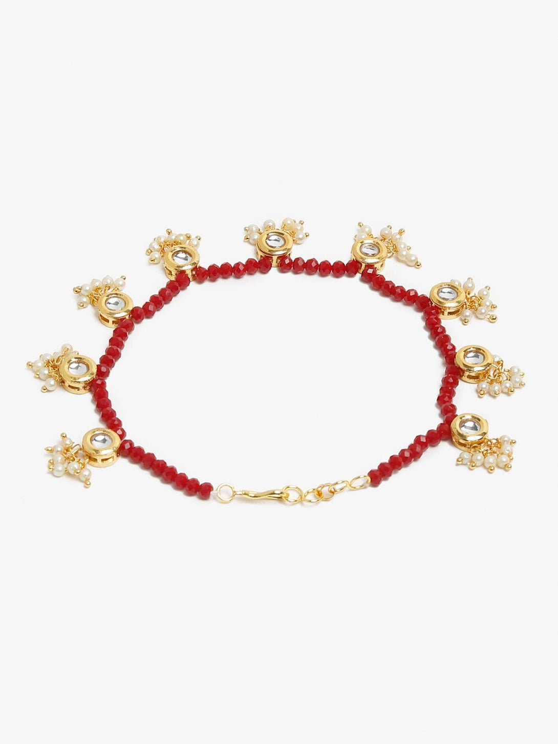 Women's Red Anklets (Set Of 2) - Ruby Raang - Indiakreations