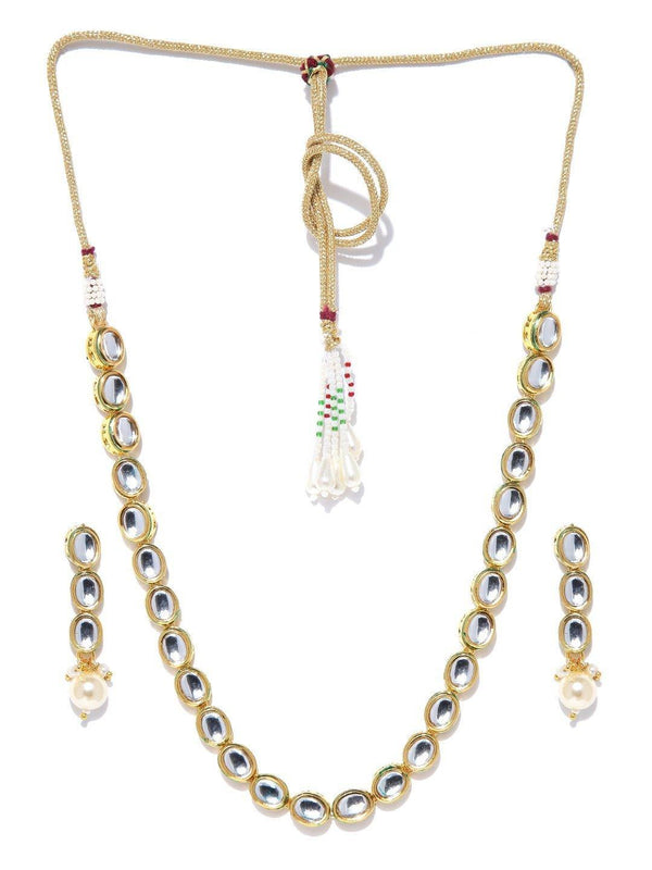 Women's Kundan Pearls Gold Plated Jewellery Set - Priyaasi - Indiakreations