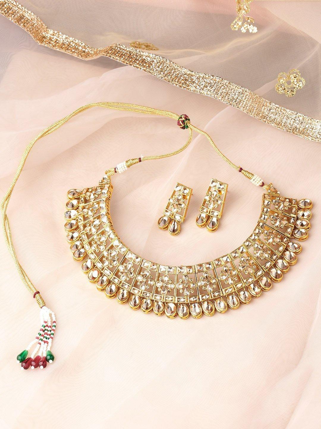 Women's Kundan Gold Plated Jewellery Set - Priyaasi - Indiakreations