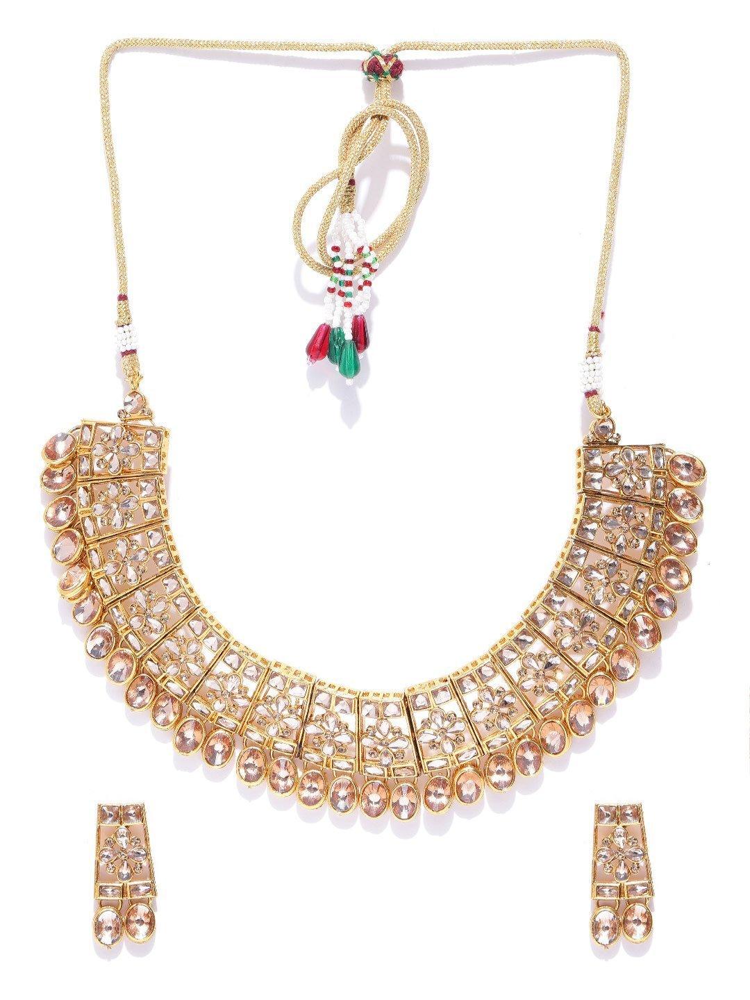 Women's Kundan Gold Plated Jewellery Set - Priyaasi - Indiakreations