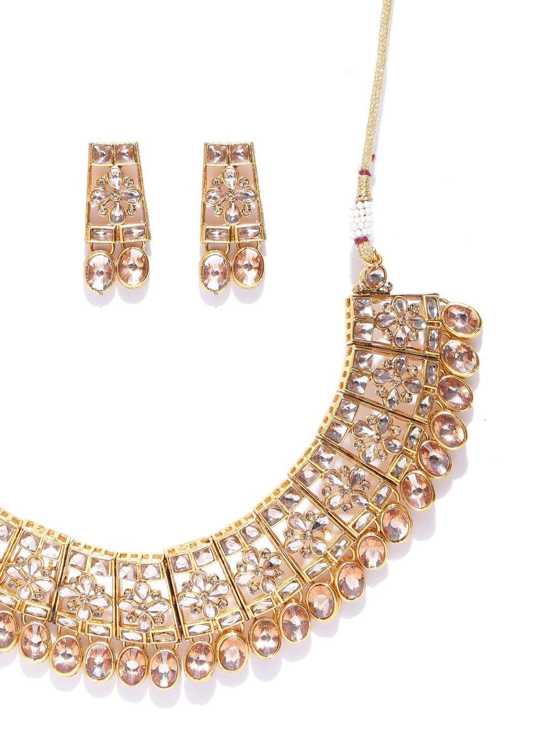 Women's Kundan Gold Plated Jewellery Set - Priyaasi - Indiakreations