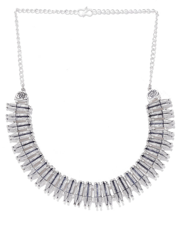 Women's German Silver Oxidised Necklace - Priyaasi