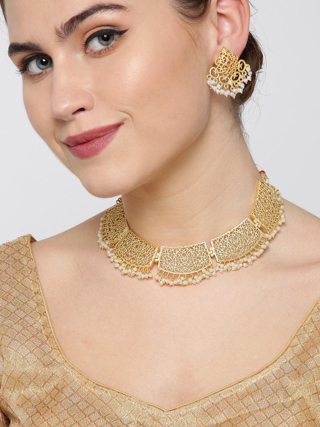 Women's Beads Gold Plated Jewellery Set - Priyaasi - Indiakreations